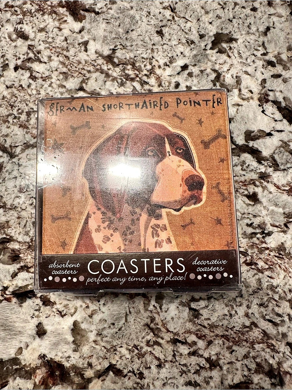 Occasions German Shorthaired Pointer Coasters Dog Coasters Set of 4 Brown One
